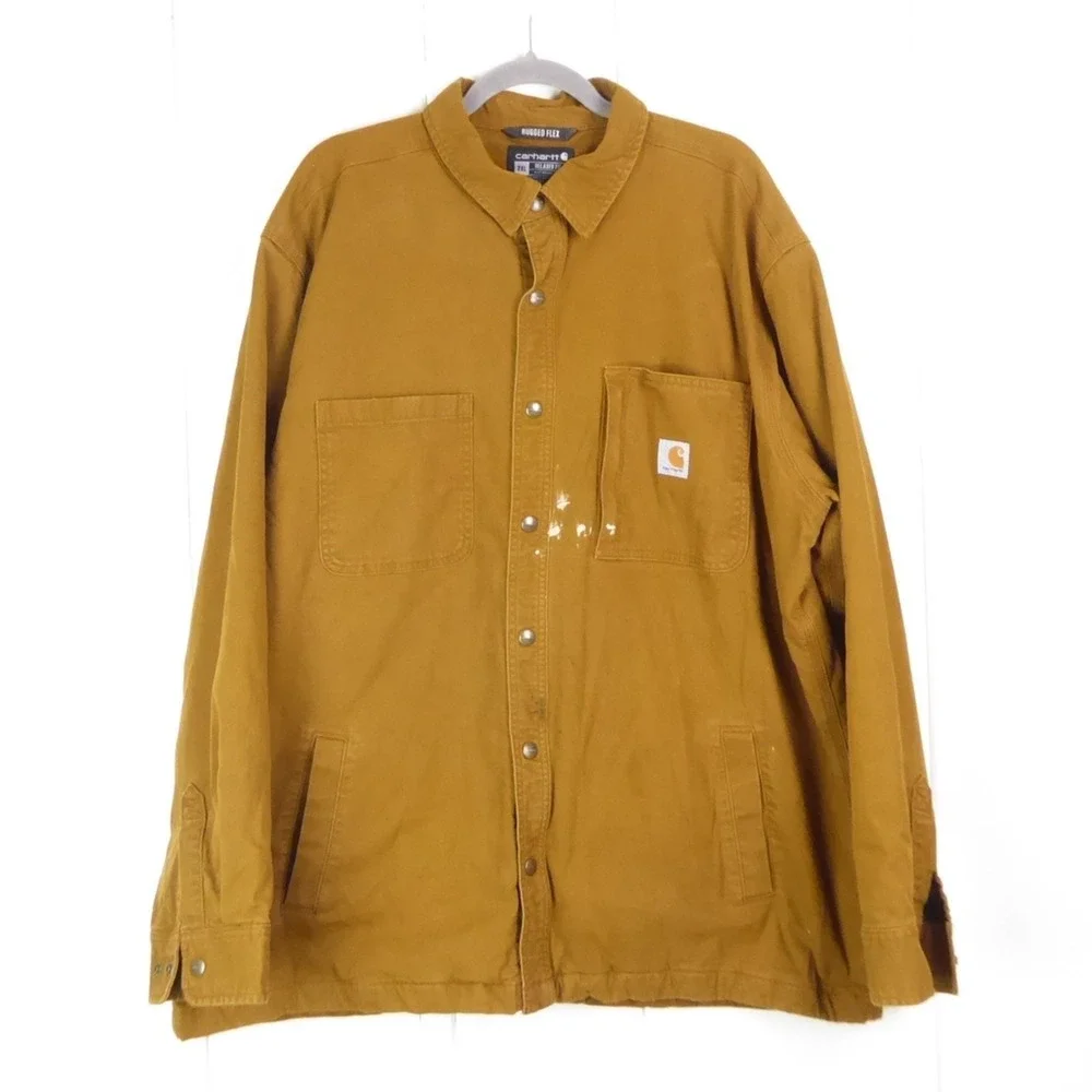 Carhartt Shirt Jacket Mens SZ 2XL Rigby Rugged Flex Fleece Lined Work Wear Read‎